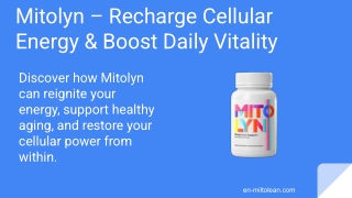 Mitolyn – Recharge Cellular Energy & Boost Daily Vitality