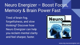 Neuro Energizer – Boost Focus, Memory & Brain Power Fast