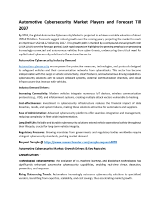 Automotive Cybersecurity Market 2037 Trends