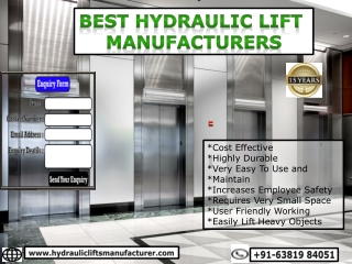 Hydraulic Passenger Elelvator Companies in Chennai