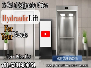 Hydraulic Passenger Lift Companies in Chennai