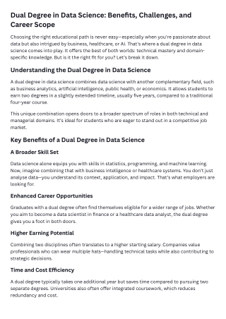 Dual Degree in Data Science Benefits, Challenges, and Career Scope
