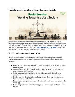 Social Justice_ Working Towards a Just Society