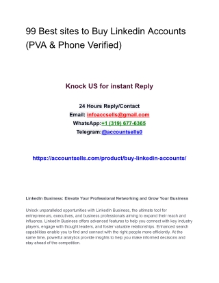 99 Best sites to Buy Linkedin Accounts (PVA & Phone Verified)