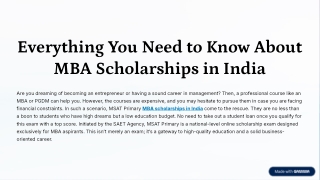 Everything You Need to Know About MBA Scholarships in India