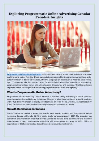 Exploring Programmatic Online Advertising Canada Trends & Insights