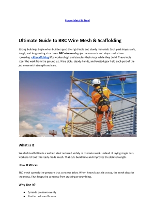 Ultimate Guide to BRC Wire Mesh & Scaffolding