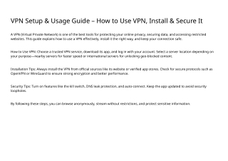 VPN Setup & Usage Guide – How to Use VPN, Install & Secure It