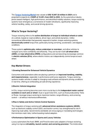 Torque Vectoring Market :  Size, Trends, and Growth Analysis 2032