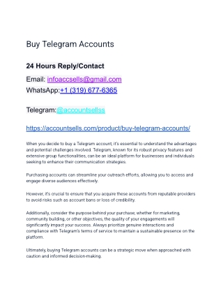 Buy Telegram Accounts