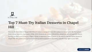 Top 7 Must Try Italian Desserts in Chapel Hill