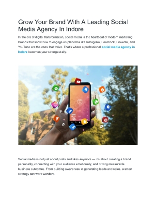 Expert Social Media Marketing Agency in Indore