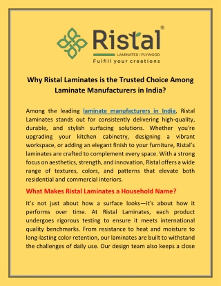 Discover Premium Surface Solutions with India’s Leading Laminate Brands