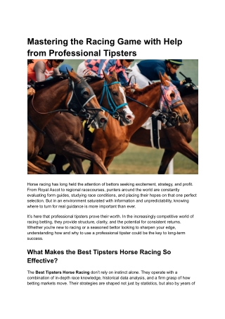 Best Tipsters Horse Racing