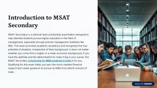 Scholarship for MBA Students in India