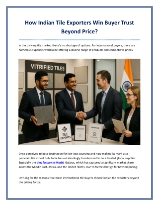 How Indian Tile Exporters Win Buyer Trust Beyond Price