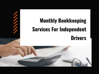 Monthly Bookkeeping Services For Independent Drivers