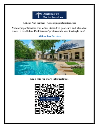 Abilene Pool Services  Abilenepropoolservices