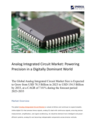 Analog Integrated Circuit Market