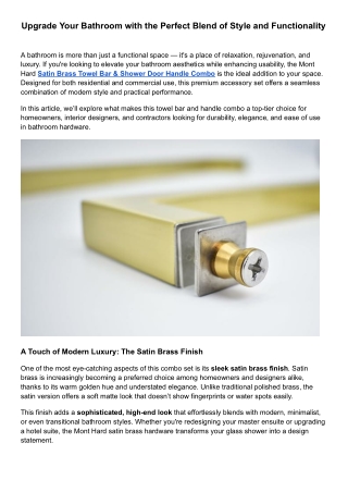 Upgrade Your Bathroom with the Perfect Blend of Style and Functionality