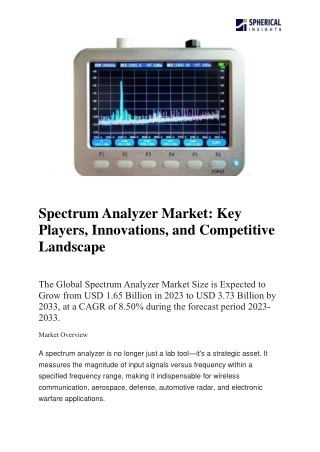 Spectrum Analyzer Market pdf