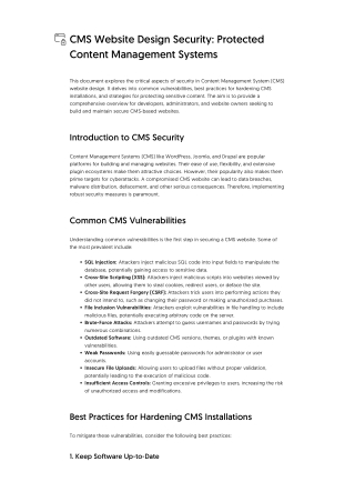 CMS Website Design Security_ Protected Content Management Systems