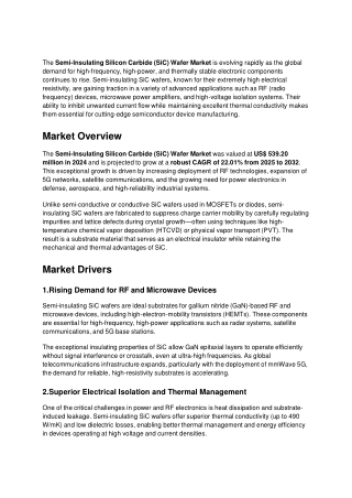 Semi-Insulating Silicon Carbide (SiC) Wafer Market  :  Size, Trends, and Growth