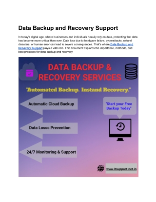 Reliable Data Backup and Recovery Support Services Secure & Fast Solutions