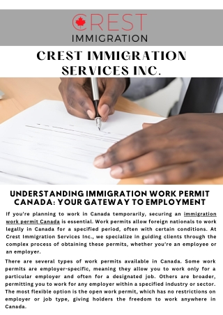 Understanding Immigration Work Permit Canada Your Gateway to Employment