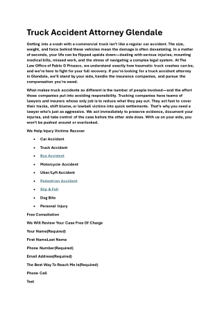 Truck Accident Attorney Glendale