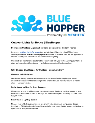 Outdoor Lights for House _ BlueHopper