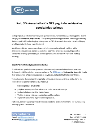 Kaip 3D skeneriai keičia GPS pagrindu veikiančius geodezinius tyrimus