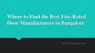 Where to Find the Best Fire-Rated Door Manufacturers
