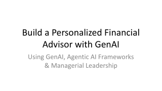 Build a Personalized Financial Advisor with GenAI