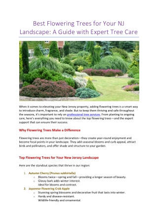 Best Flowering Trees for Your NJ Landscape