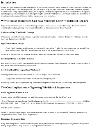 Why Regular Inspections Can Save You from Costly Windshield Repairs