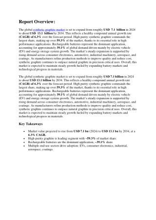 Synthetic Graphite Market Export-Import Statistics
