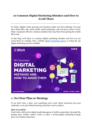 10 Common Digital Marketing Mistakes and How to Avoid Them
