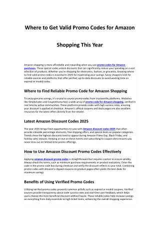 Where to Get Valid Promo Codes for Amazon Shopping This Year