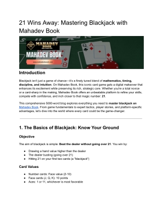 21 Wins Away: Mastering Blackjack with c