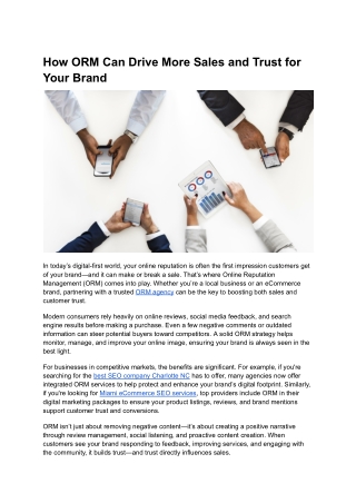How ORM Can Drive More Sales and Trust for Your Brand
