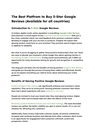 Buying 5-star Google reviews