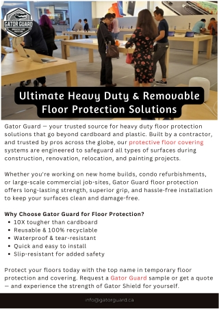 Ultimate Heavy Duty & Removable Floor Protection Solutions