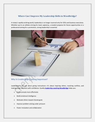 Where Can I Improve My Leadership Skills in Woodbridge