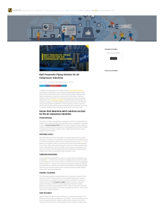 best pneumatic piping solution for air compressor industries