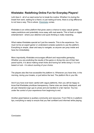 Khelstake Redefining Online Fun for Everyday Players