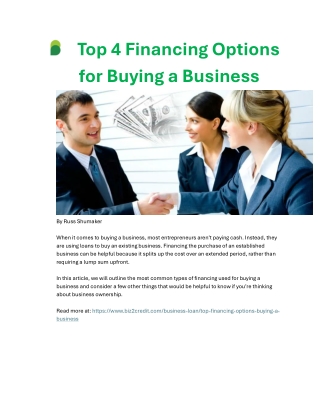 Funding to buy a business