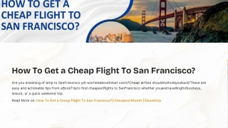How To Get a Cheap Flight To San Francisco