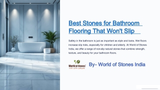 Best Stones for Bathroom Flooring That Won’t Slip