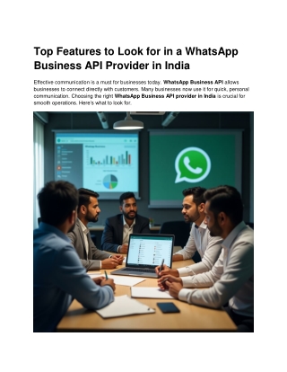 Top Features to Look for in a WhatsApp Business API Provider in India